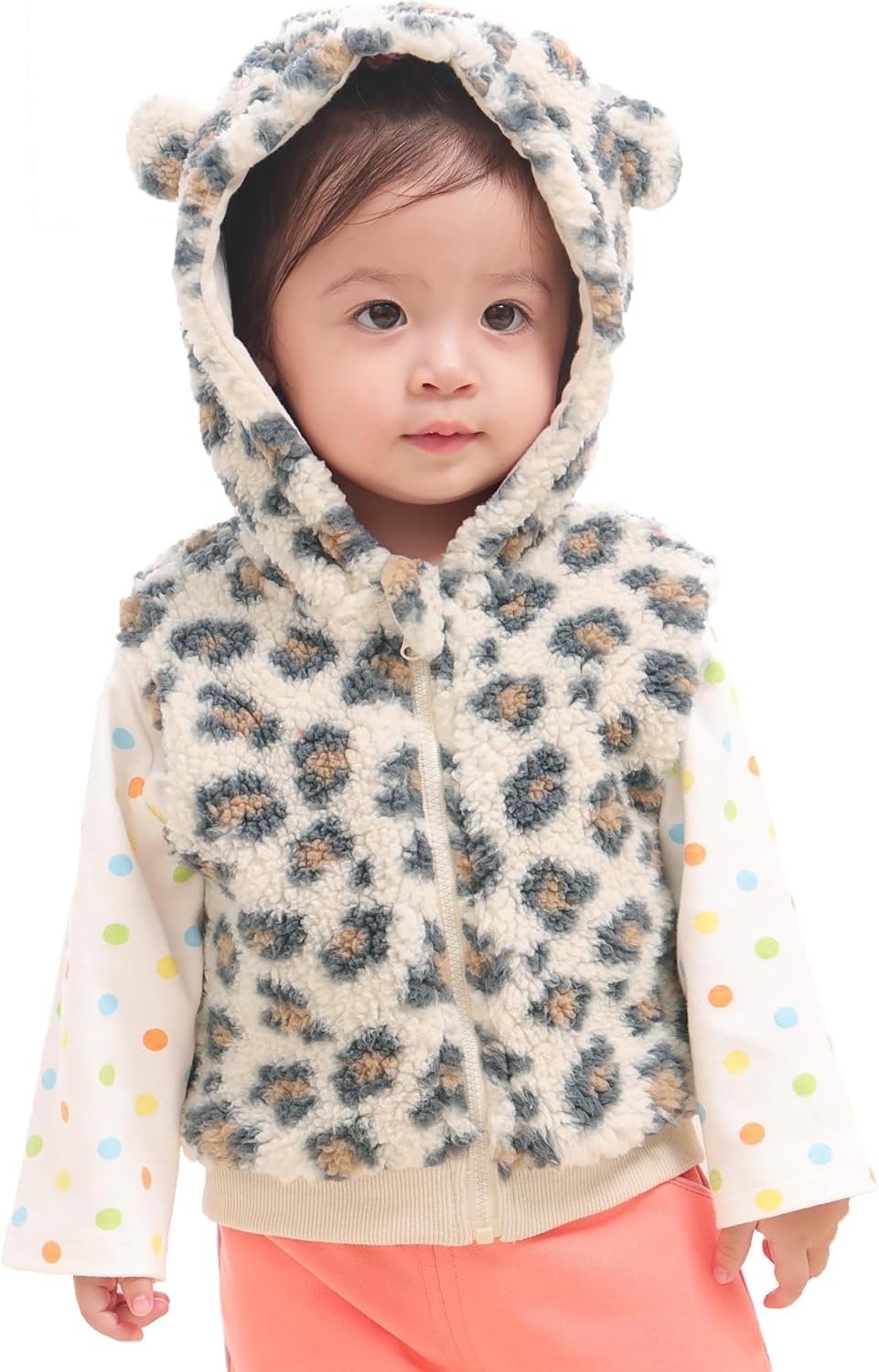 Veste Capuche Polaire Bébé Minicoco - Avec Oreilles, Doublure Chaude, Fermeture éclair, 6 Mois à 3 Ans