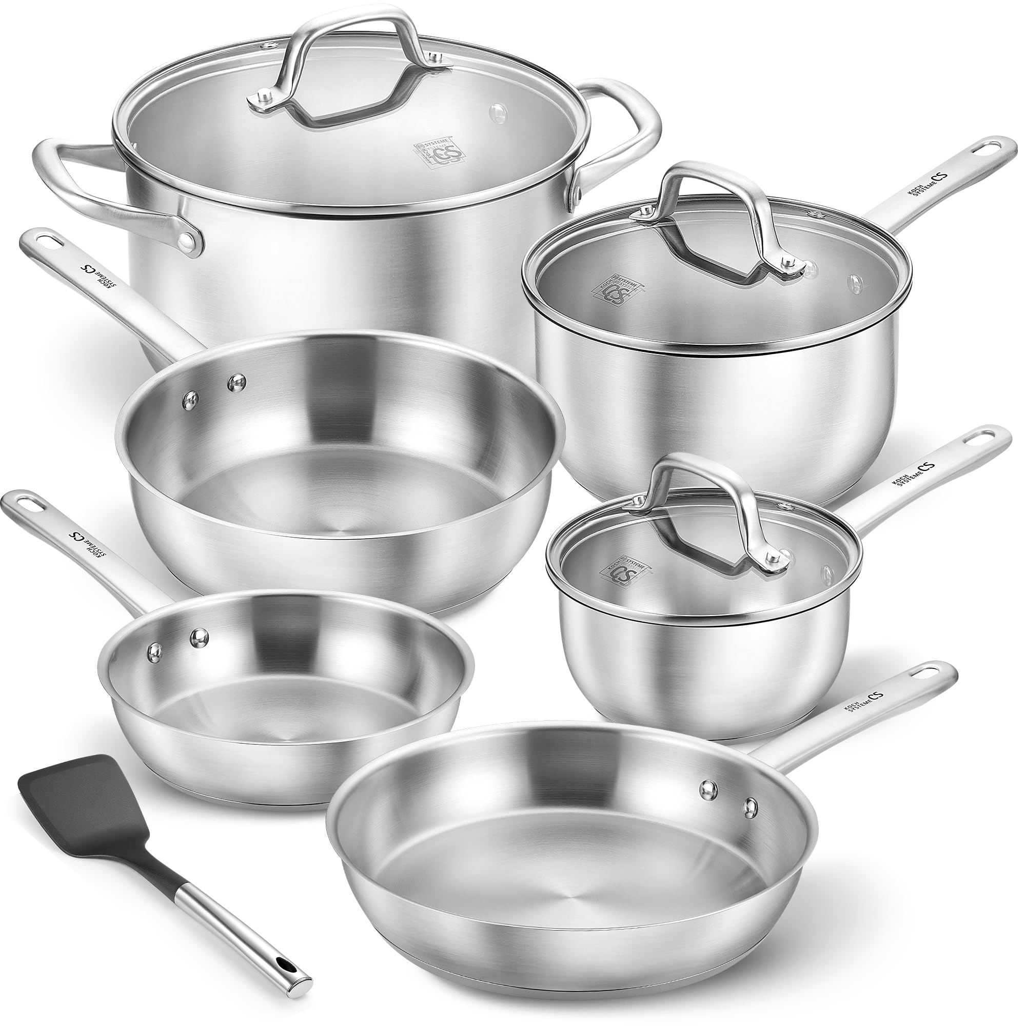 Amazon.com: KOCH SYSTEME CS Stainless Steel Pots and Pans Set, 10