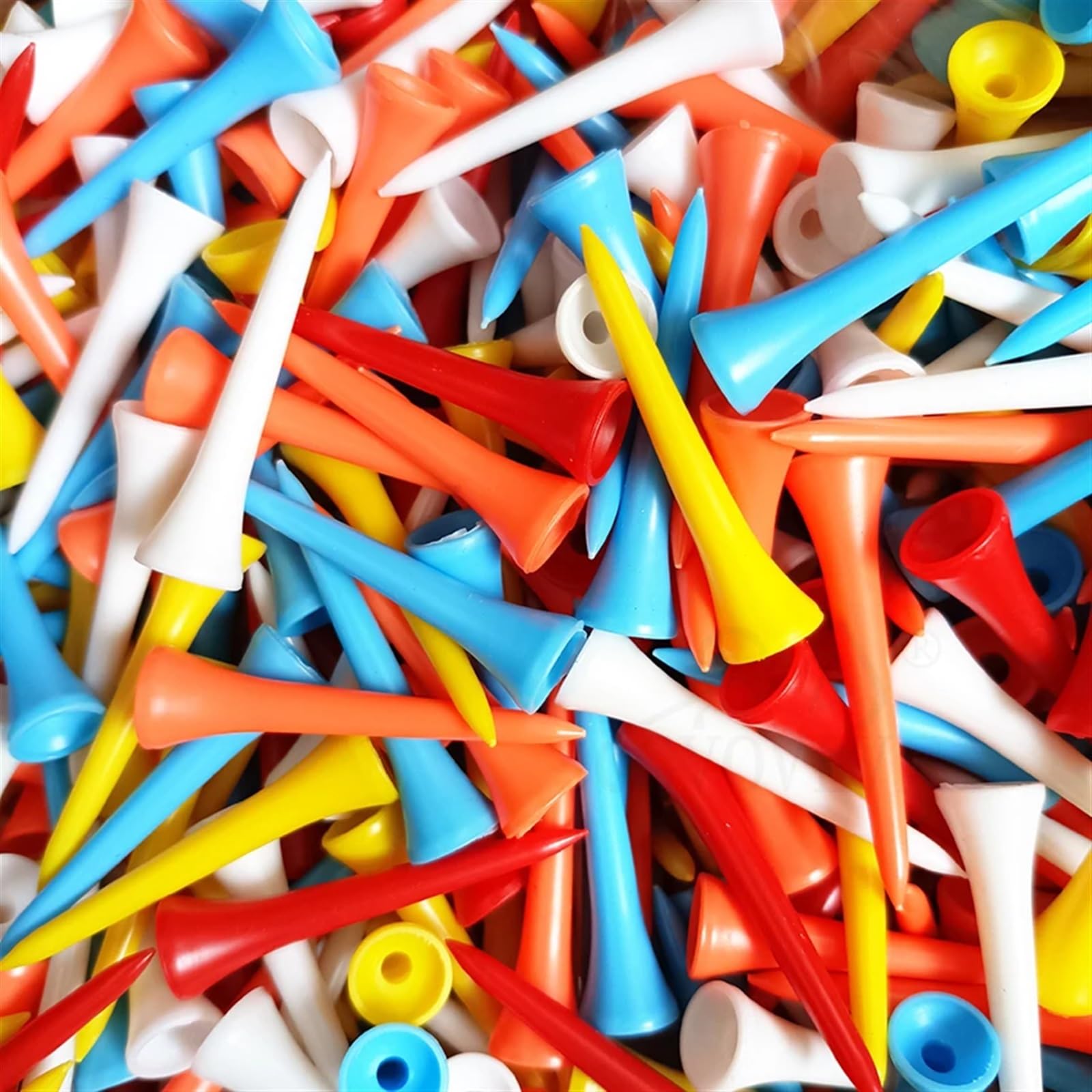Golf Tee 100Pcs Golf Tees Kunststoff Golf-Tee for Golf Ball Gemischt Farbe Golf Zubehör FüR Einen Idealen Abschlag