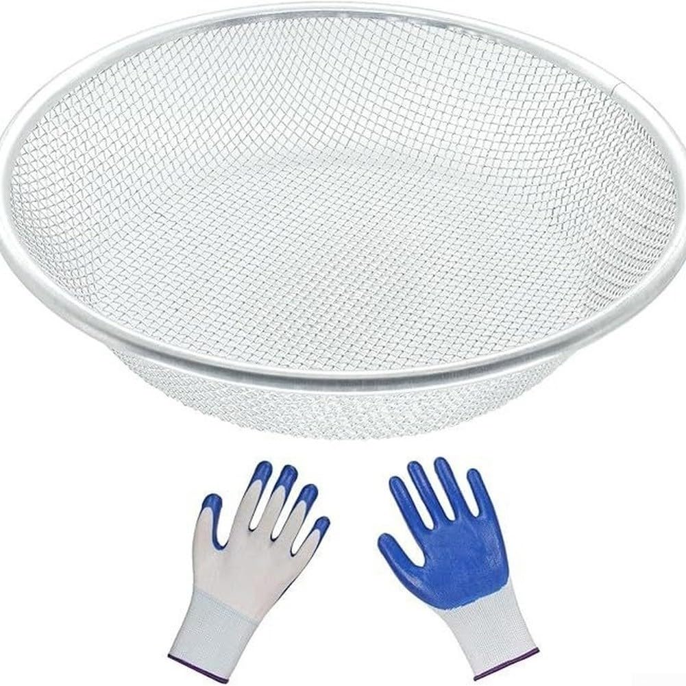 Setaccio per orticoltura, setaccio per compost del terreno, setaccio per schermatura del terreno in arenaria, diametro 30 cm, apertura 2 mm, 6 mm, 10 mm, per invasatura da giardino (6)
