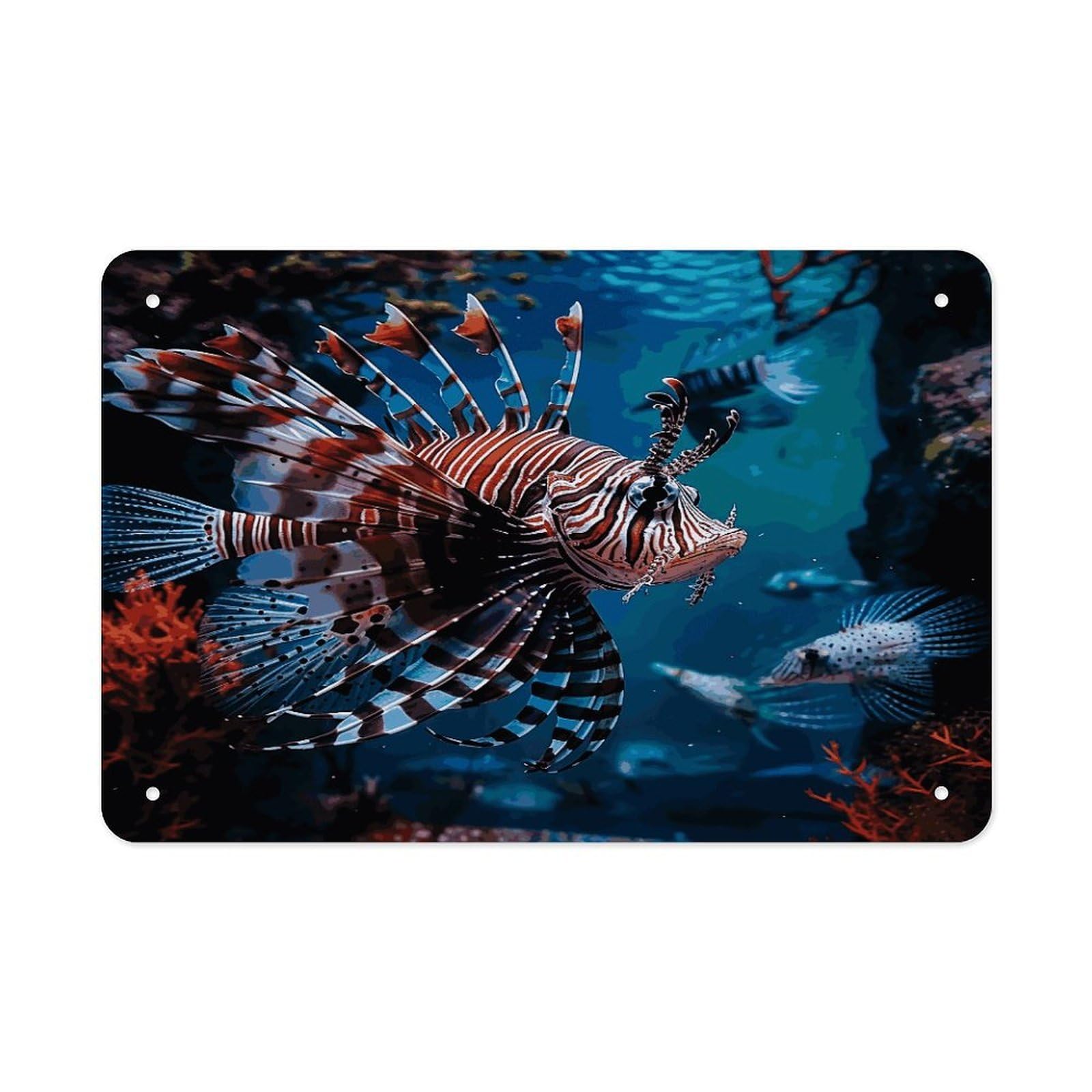 Fodpand Style Fish In Fish Tank Wall Art Metal Signs Tin Sign