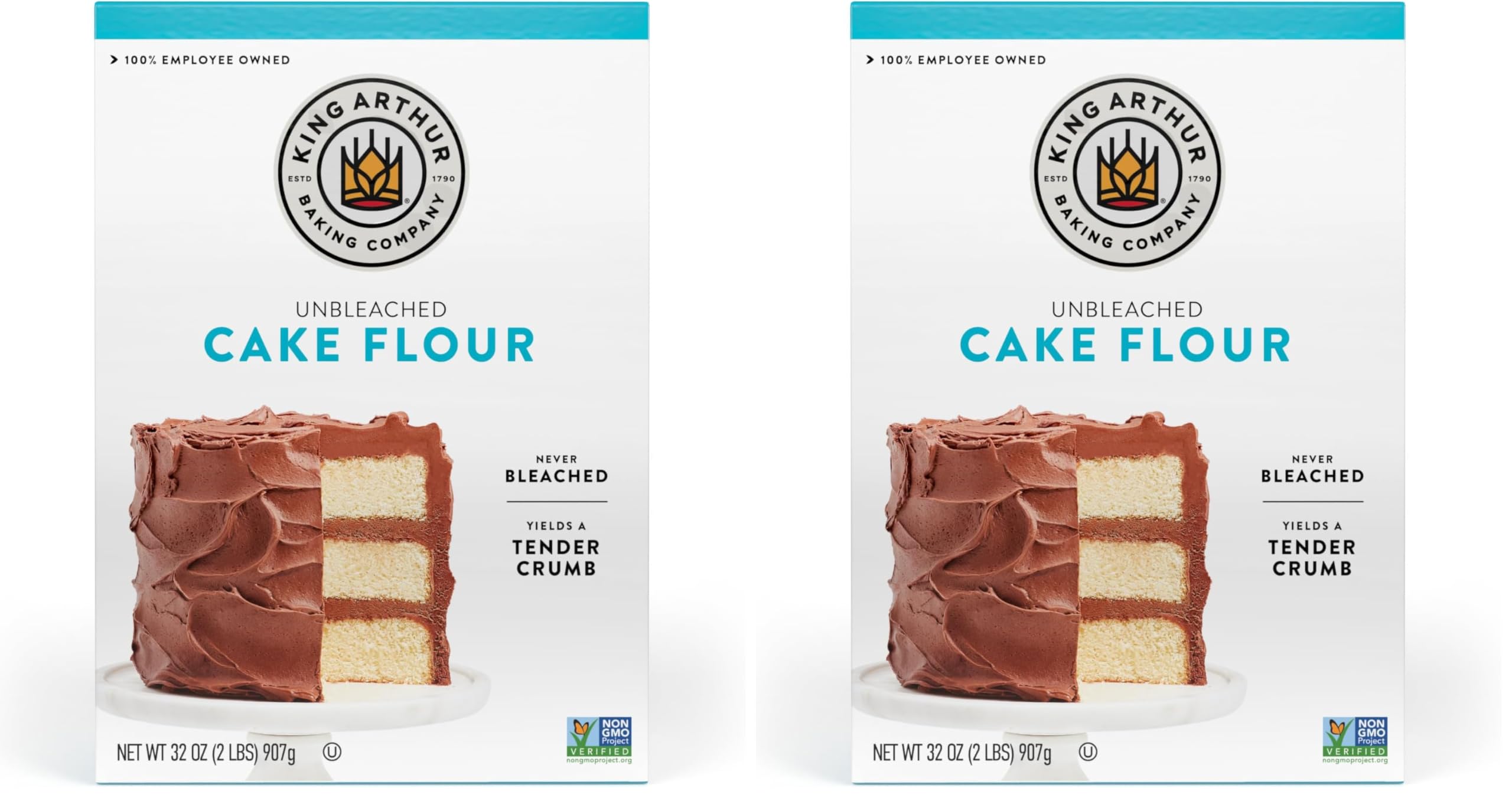 King Arthur, Cake Flour Unbleached and Unenriched, Non-GMO Project Verified, No Preservatives, 2 Pounds (Pack of 2)
