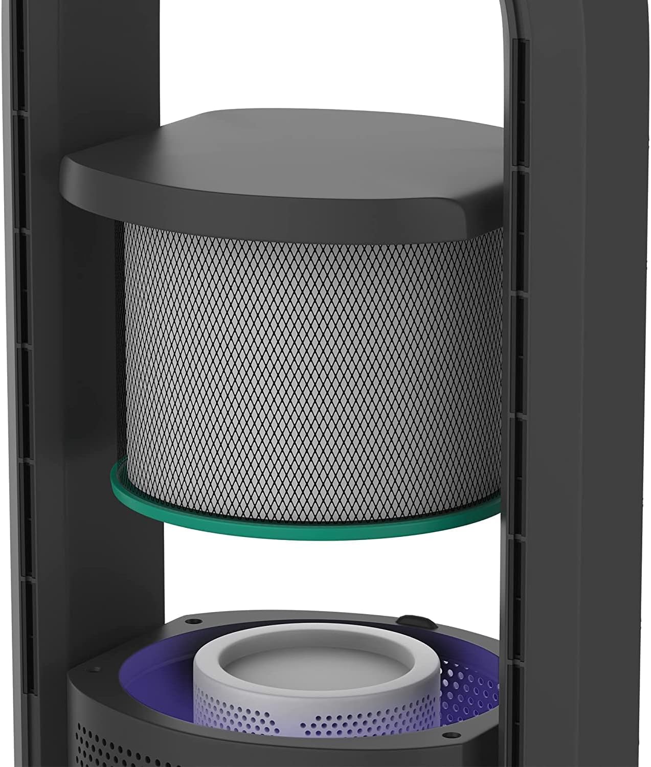 ULTTY Bladeless Tower Fan and Air Purifier in one, 90° Oscillating Bladeless Fan with Remote, Touch, 8H Timer, Floor Fans for Bedroom Whole Room Home Office, Black