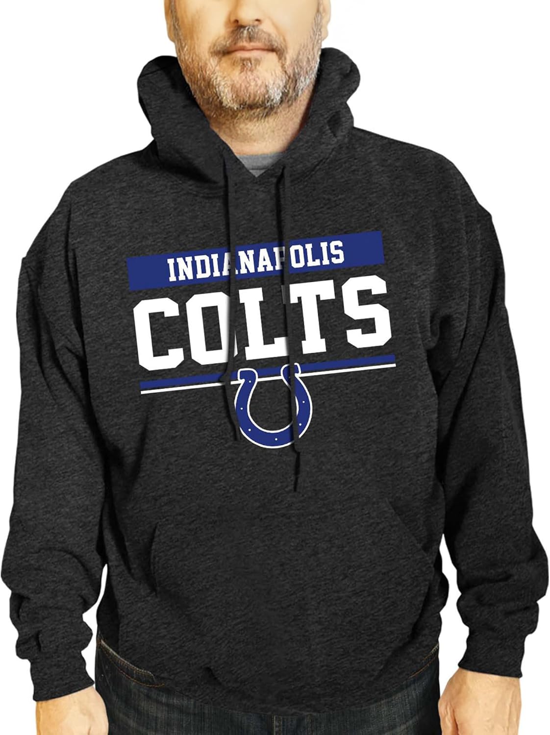 Team Fan Apparel NFL Adult Gameday Charcoal Hooded Sweatshirt - Cotton & Polyester Blend - Stay Warm and Represent Your Team