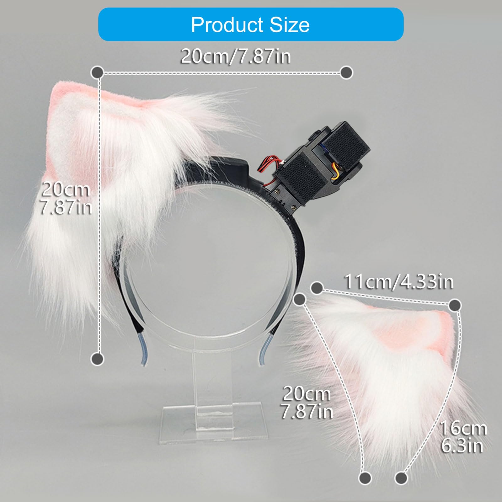 Diadema de orejas de animal para cosplay con tecnología invertida y espaciado para orejas de gato animadas teatrales