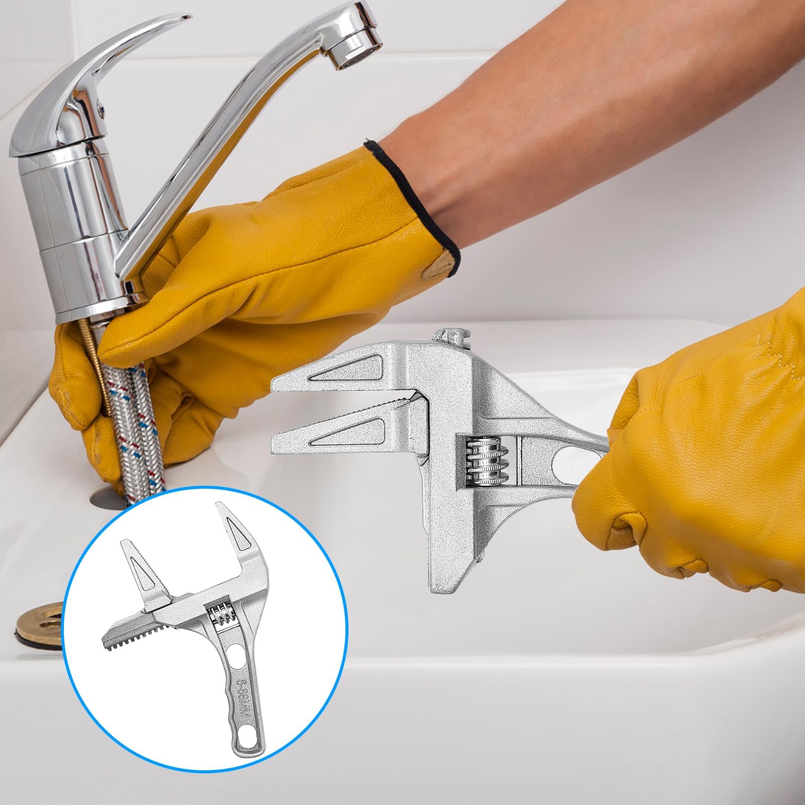 Chiave Inglese Regolabile 6-68 Mm - Lega Alluminio, 200 Mm, Per Idraulica - Foto 3