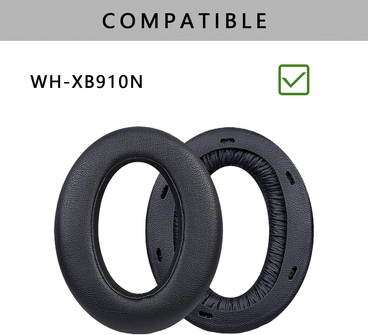 WH-XB910N Replacement Earpads Comfortable Protein Leather Ear Cushions Noise Canceling Headset Cover Earmuff Repair Parts for Sony WH-XB910N Over-Ear Wired&Wireless Headphone(Black) : Electronics