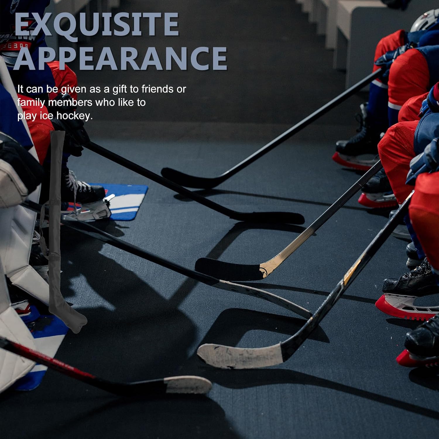 Portable Hockey Stick Storage Pouch with Oxford Cloth Material and Special Shape Design for Protection and Easy Carrying, for Ice Hockey Equipment Storage and Travel