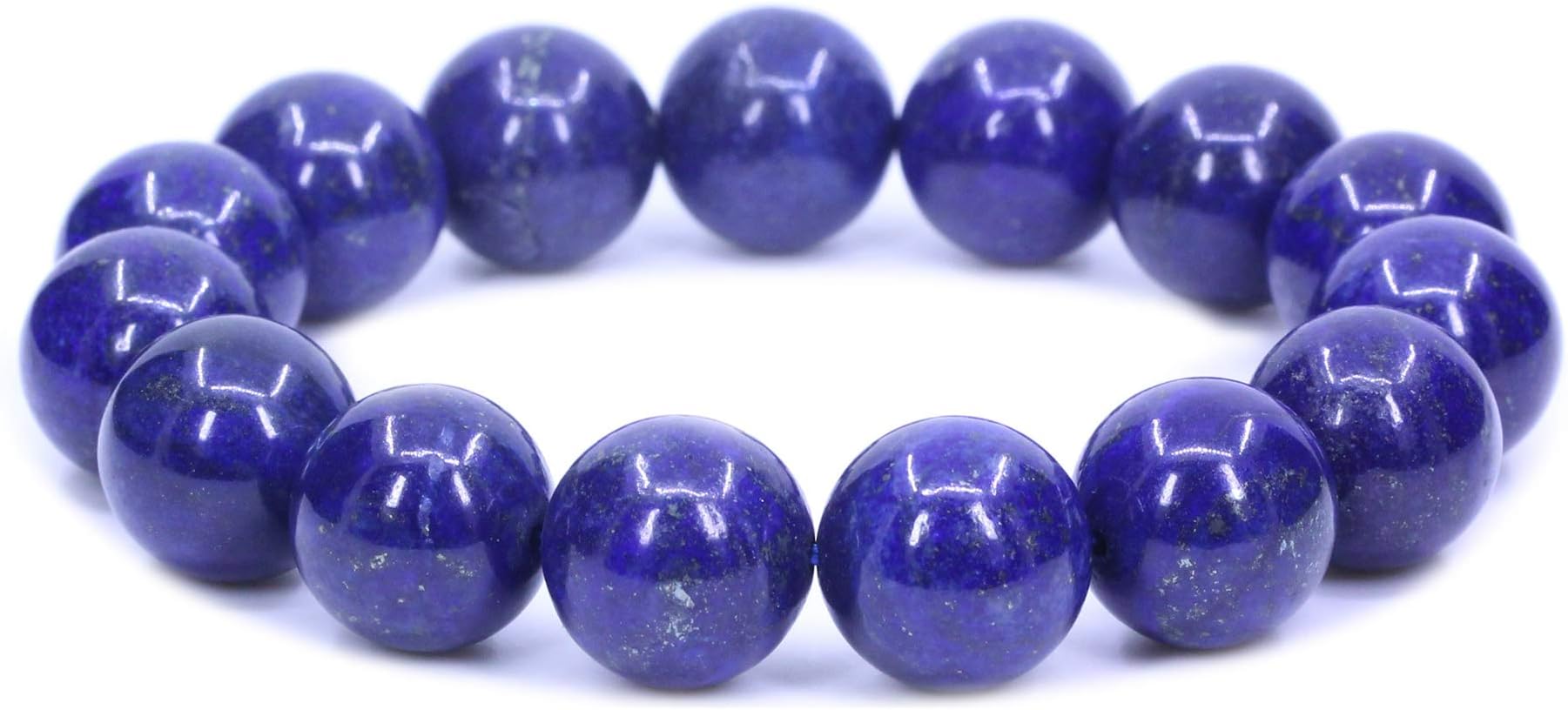 Keleny Natural Gem Semi Precious Gemstones 14mm Round Beads Crystal Stretch Bracelets 7 Inch Unisex