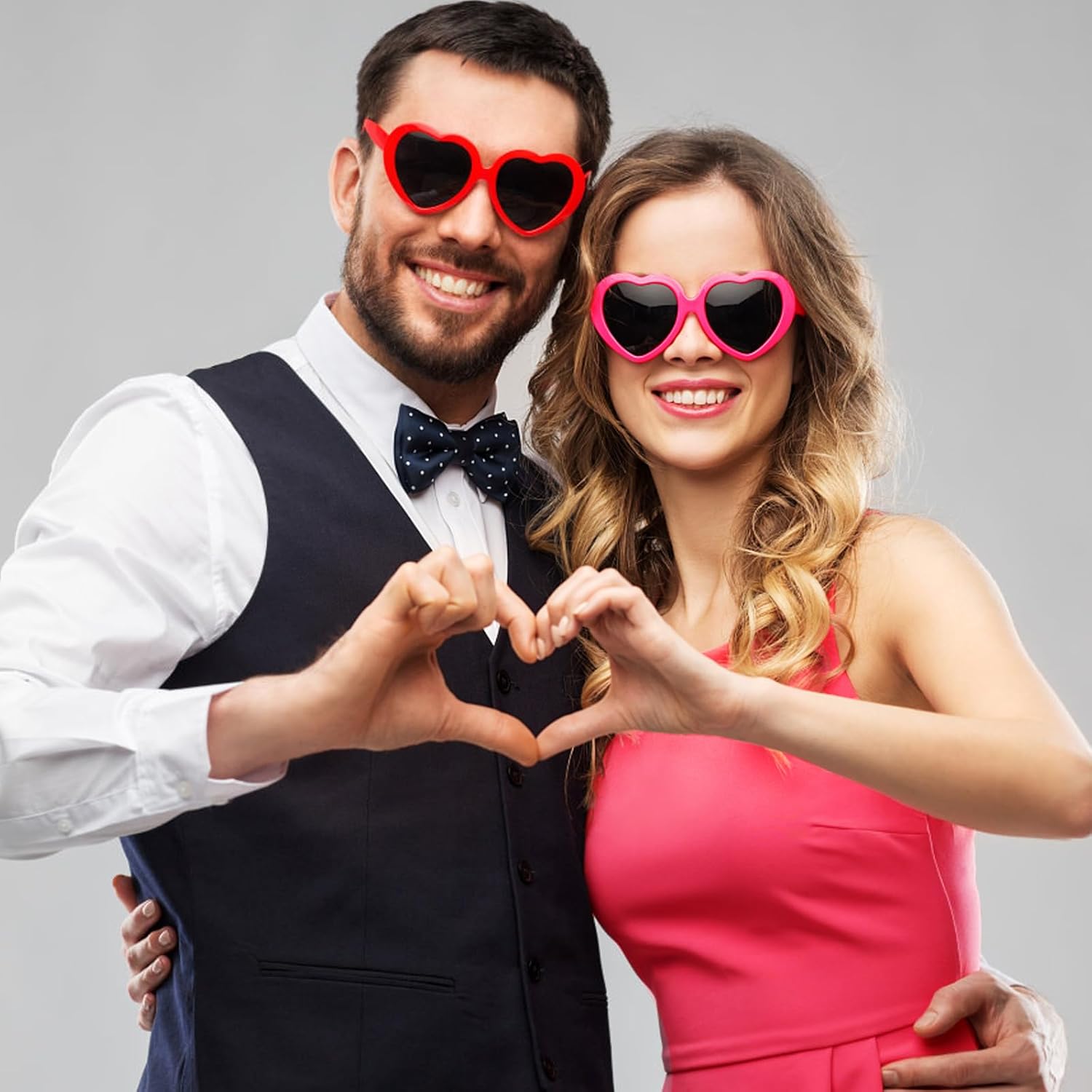 12 Pack Neon Colors Heart Shape Party Favors Sunglasses Unisex Wholesale - Image 4