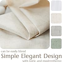 Vista 4 de JINCHAN Linen Textured Curtains 24 Inch Length for Kitchen Windows Country Farmhouse Cafe Small Curtains Rustic Light Filtering Half Curtains for