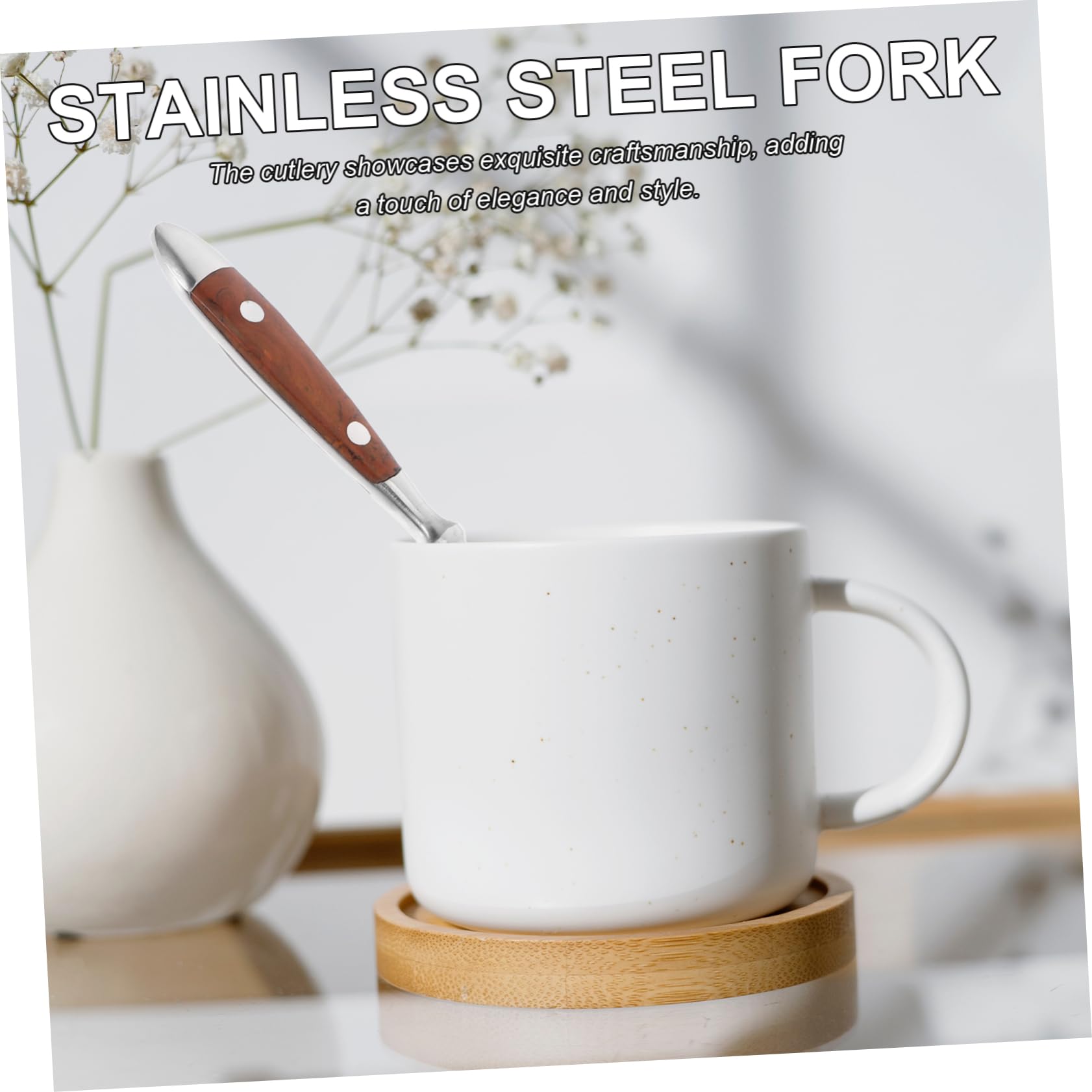 PRETYZOOM Stainless Steel Dessert Fork with Handle Elegant Appetizer Forks for Tea Cake and Fruit Portable Cutlery for Cafes and Restaurants Collection