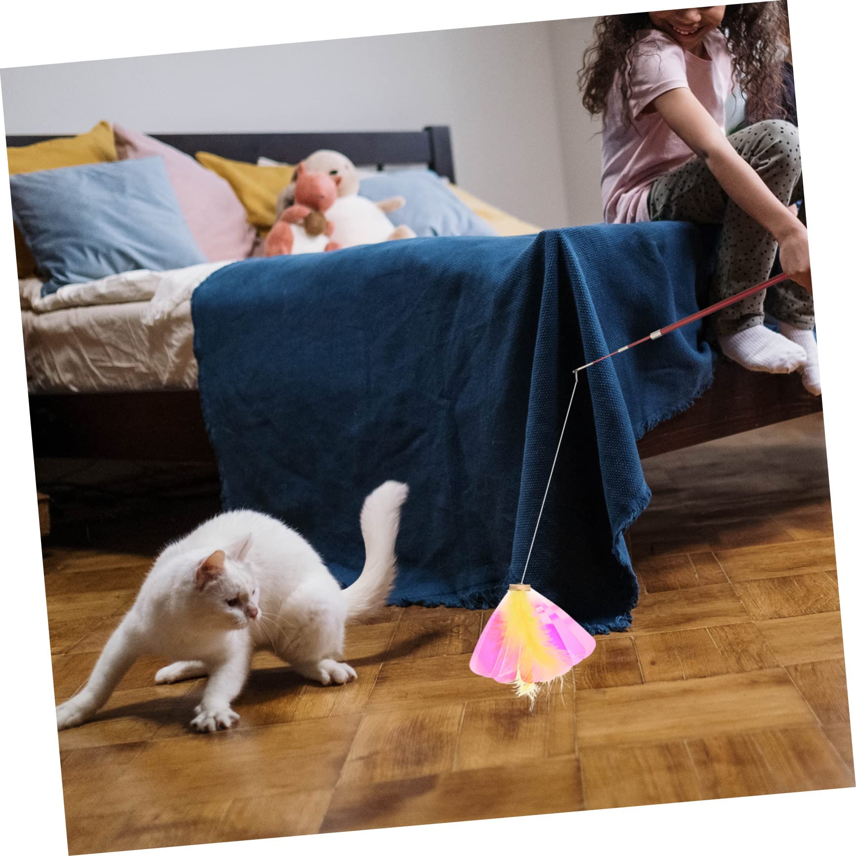 VANZACK 40stücke Katzenangel Ersatzspielzeug Interaktive Katzenangel Mit Libellen Und Schmetterlingsköpfen Für Katzenminze Und Spielvergnügen Fördert Und