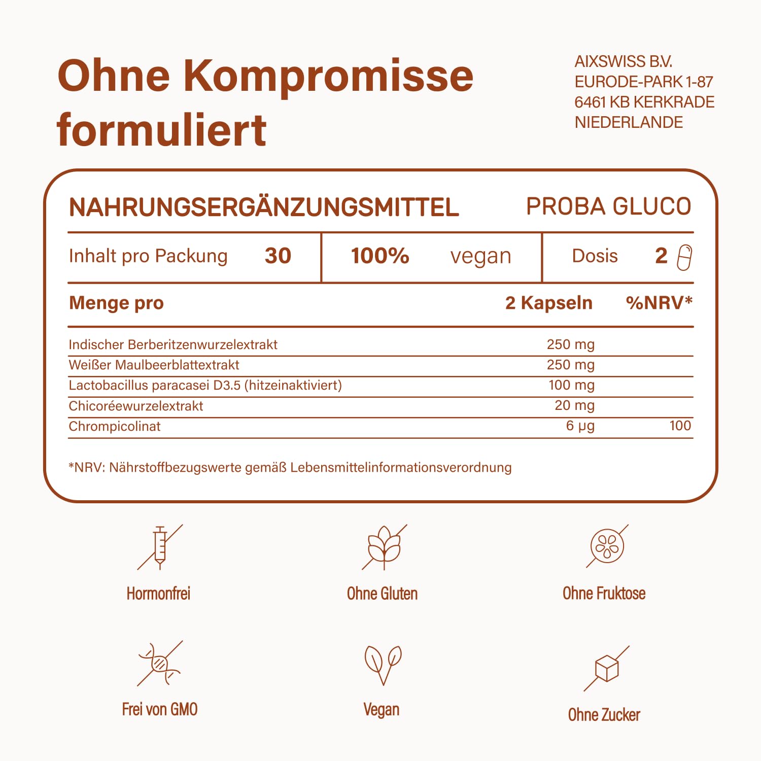 Nupure® Gluco Lactobacillus Proba Stoffwechsel PRO – 5-in-1-Stoffwechsel-Booster hochdosiert mit Berberin, Chrom, Reducose®, unterstützt Appetitkontrolle & Blutzuckerspiegel, vegan, 30 Kapseln