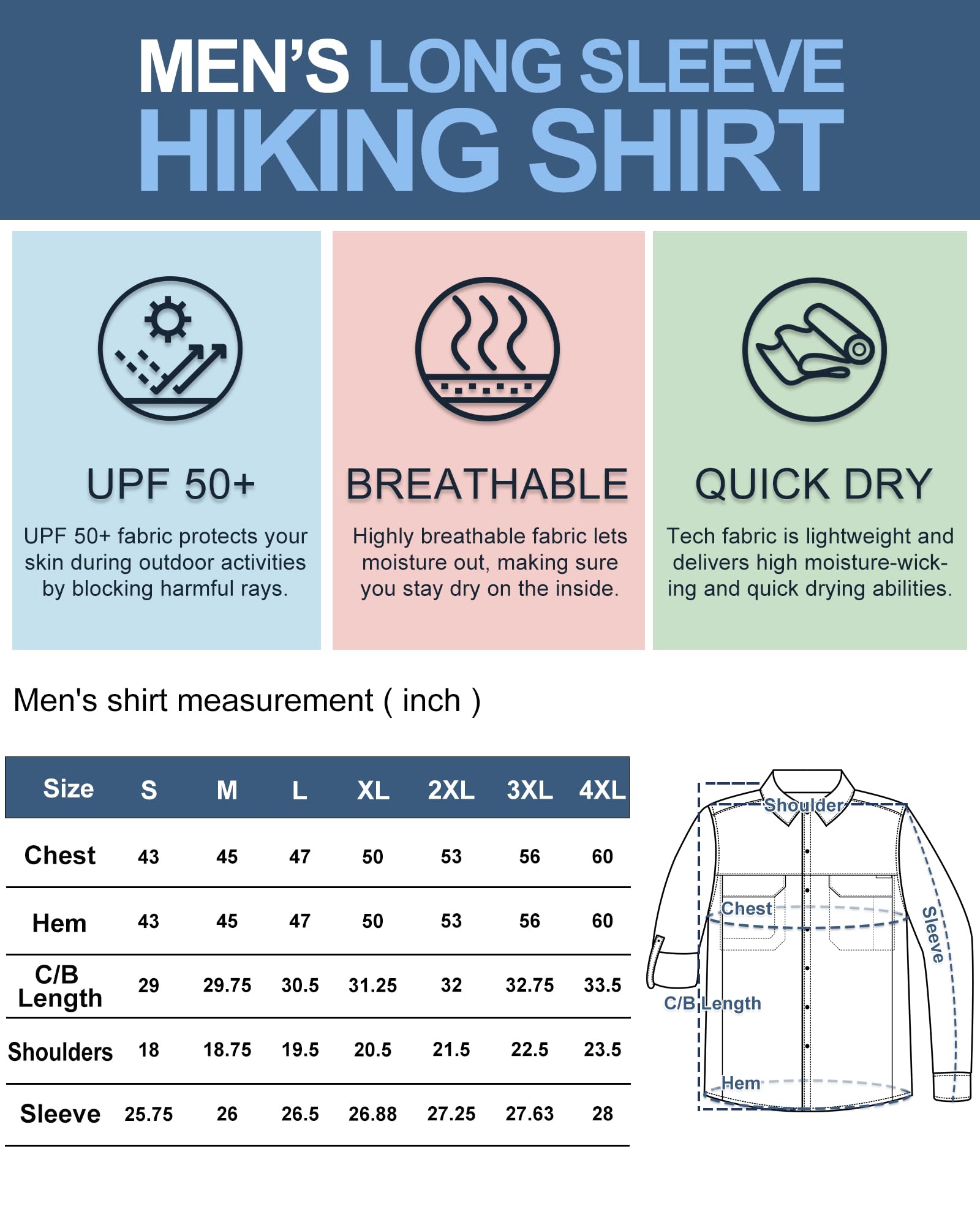 33,000ft Chemise de pêche à manches longues pour homme, protection solaire UPF 50+, à séchage rapide, légère, pour voyage, safari, plein air, vert, XX-Large
