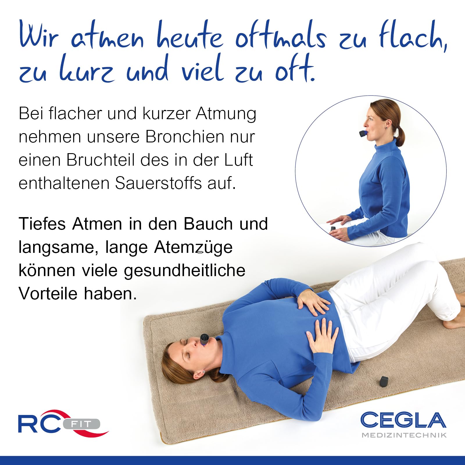 CEGLA RC-FIT® CLASSIC Atemtrainer und Atemtherapiegerät mit Vibration & Sound für Atemtraining, Entspannung & Fitness – zur Stärkung von Gesundheit & Mentalkraft – Made in Germany