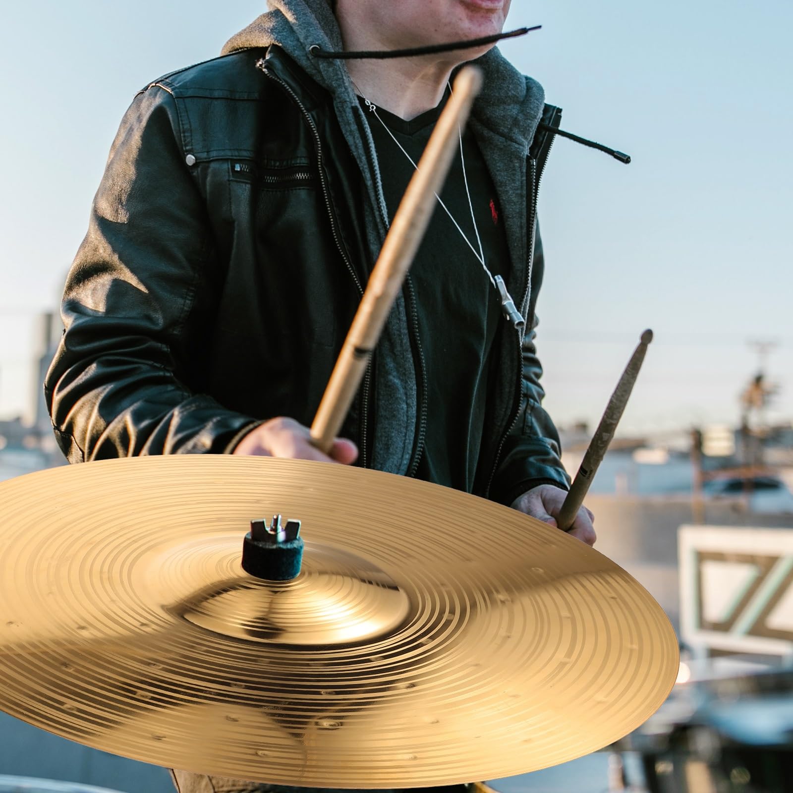 Set Jazz Drum Cymbal Splash Instrument De Musique Pratique Alliage Fournitures Metal Drums Cymbales pour débutants