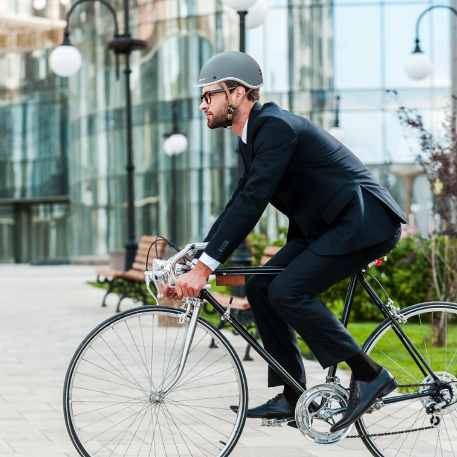 Exclusky Kask rowerowy dla mężczyzn, z głębokim wizjerem, kask rowerowy dla kobiet, kask rowerowy do skutera ulicznego, jazdy na rowerze (56-61 cm)