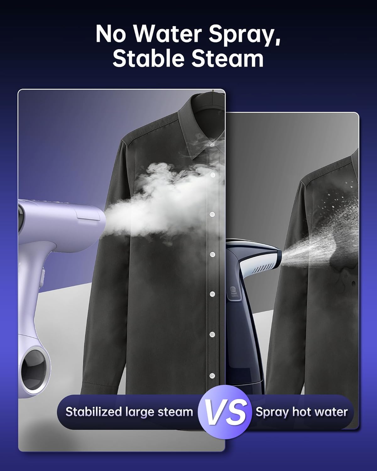 Morus Vacuum Steamer for Clothes, 3600Pa Suction Handheld Clothes Steamer, Remove Dust, 1200W Portable Steamer for Home and Travel, Steamer ＆ Iron 2 In 1, 170ml Water Tank (110-120V)