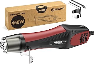 KAIWEETS 450W Mini Heat Gun KEH01, Hot air Gun with Dual Heating Setting 250℃-450℃ Built-in Overload Protection one Nozzle for Shrink Tubing, DIY Crafts, Shrink Wrap, Electronics