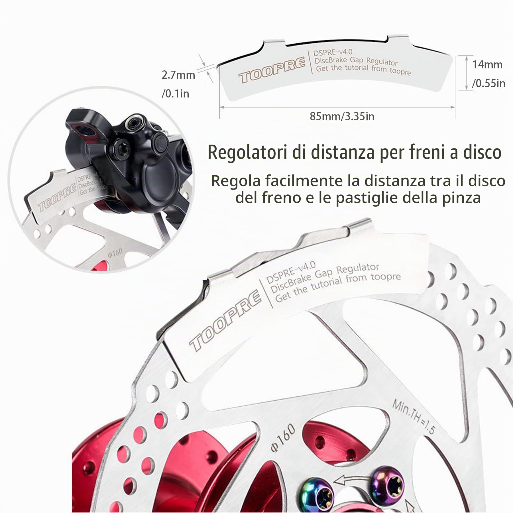 Pressa per Pistoni per Bicicletta, Set da 4 Pezzi, Forcella per Allineamento dei Dischi e Regolatori di Gap per Freni a Disco