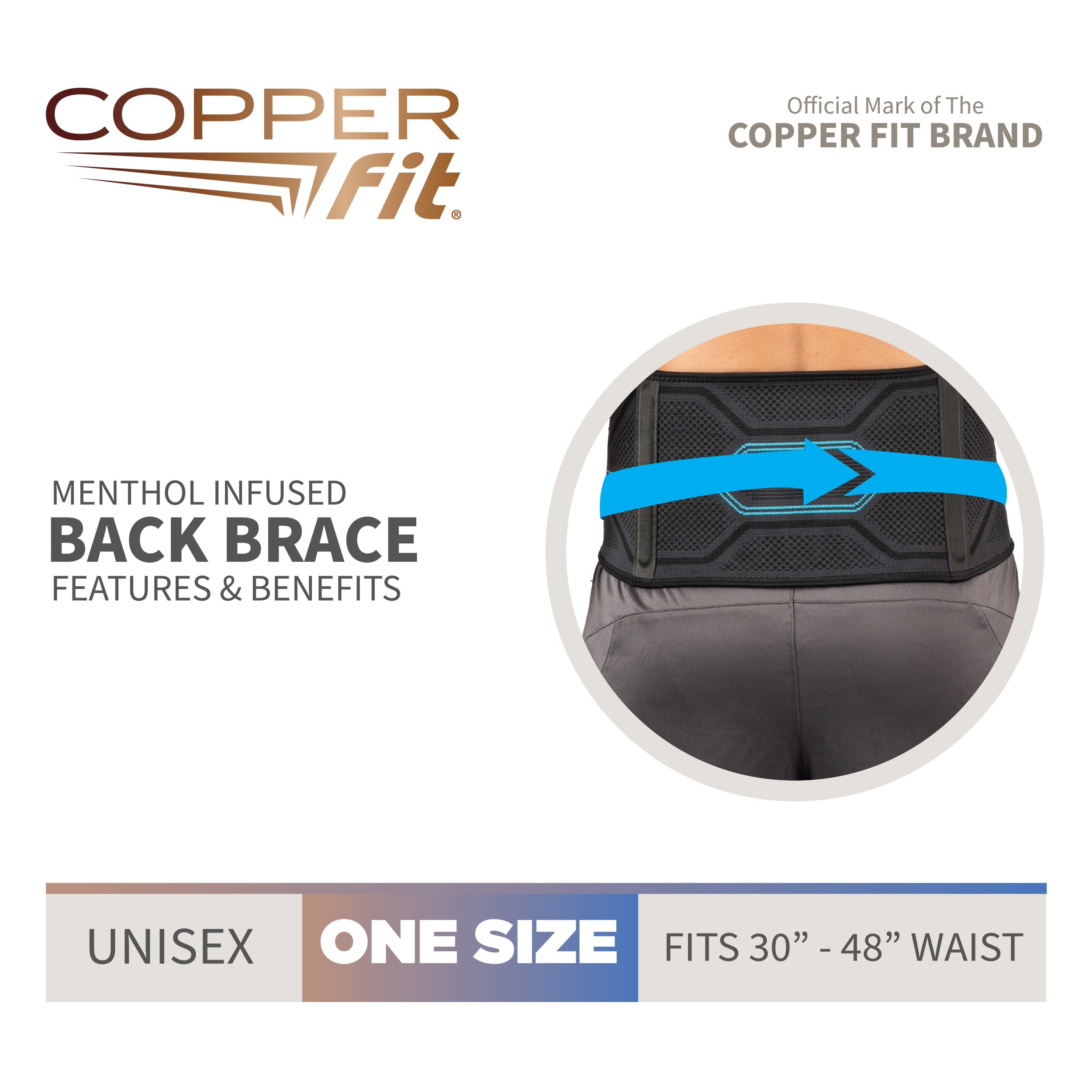 Buy Copper Fit ICE Unisex Back Compression Brace Infused with Menthol