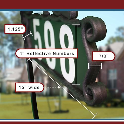 Miniatura 7 de Cartel refractario para dirección para patio 911 - Placa de domicilio personalizada - Apariencia de hierro forjado de Address America