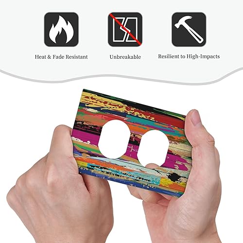 Vista 62 de Cubiertas decorativas de salida de estrella de mar playera, tablero de madera azul de concha de mar de 1 banda, decoración individual GFCI, placa