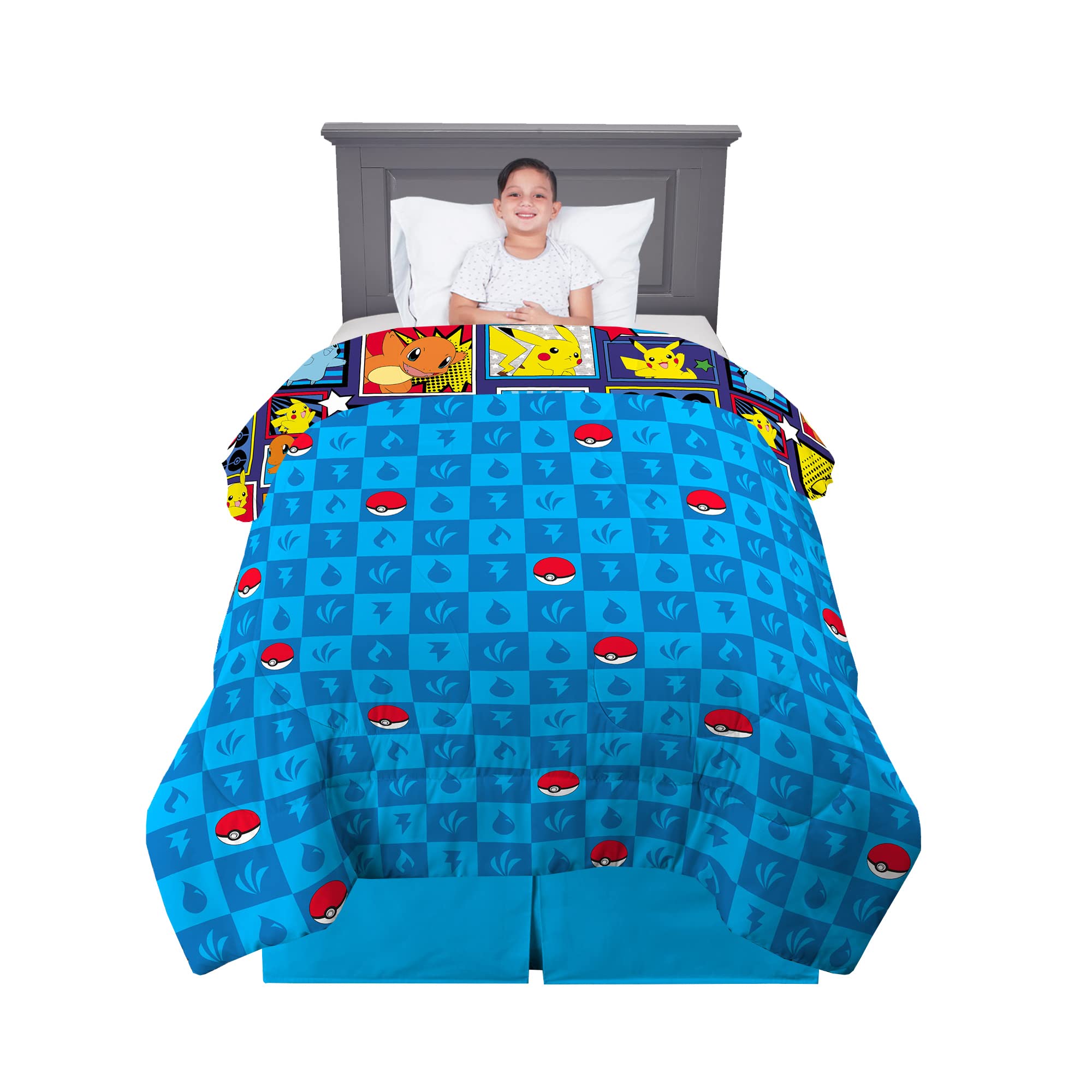 Franco Kids Bedding Soft Microfiber Comforter, Twin, Pokemon
