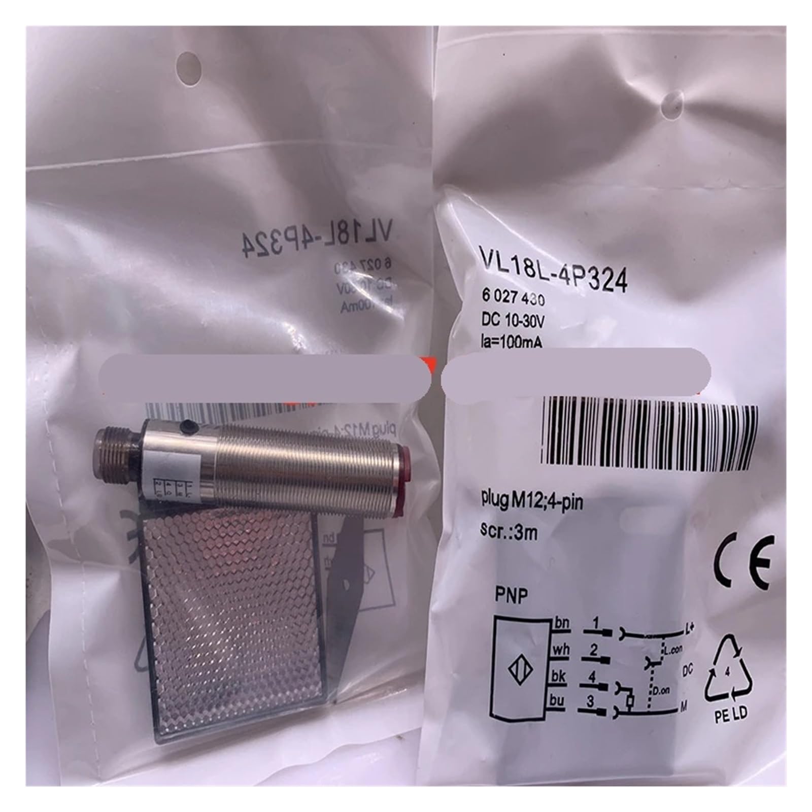 EWHBGSJOP 1pcs sensor VL18L-4P324 VL18L-4N324 VL180-2N42436 VL180-2P42436 VL18-4P3440 VL18-4P3340 optoelectronic switch(VL180-2P42436)