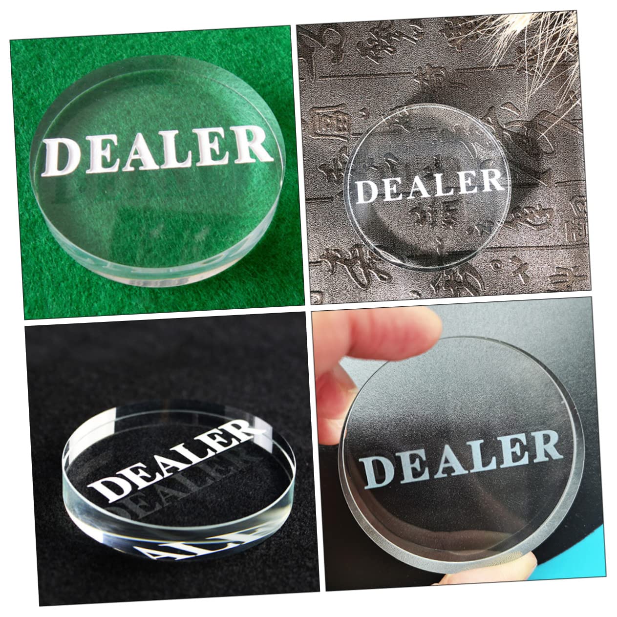 TOYANDONA 5piezas Botón De Repartidor De Póker De Resistente para Póker para Visible y Elegante