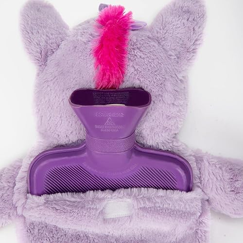 Miniatura 2 de HomeTop Botella de agua caliente de goma clásica de alta calidad con una bonita funda de unicornio y una cubierta de punto suave