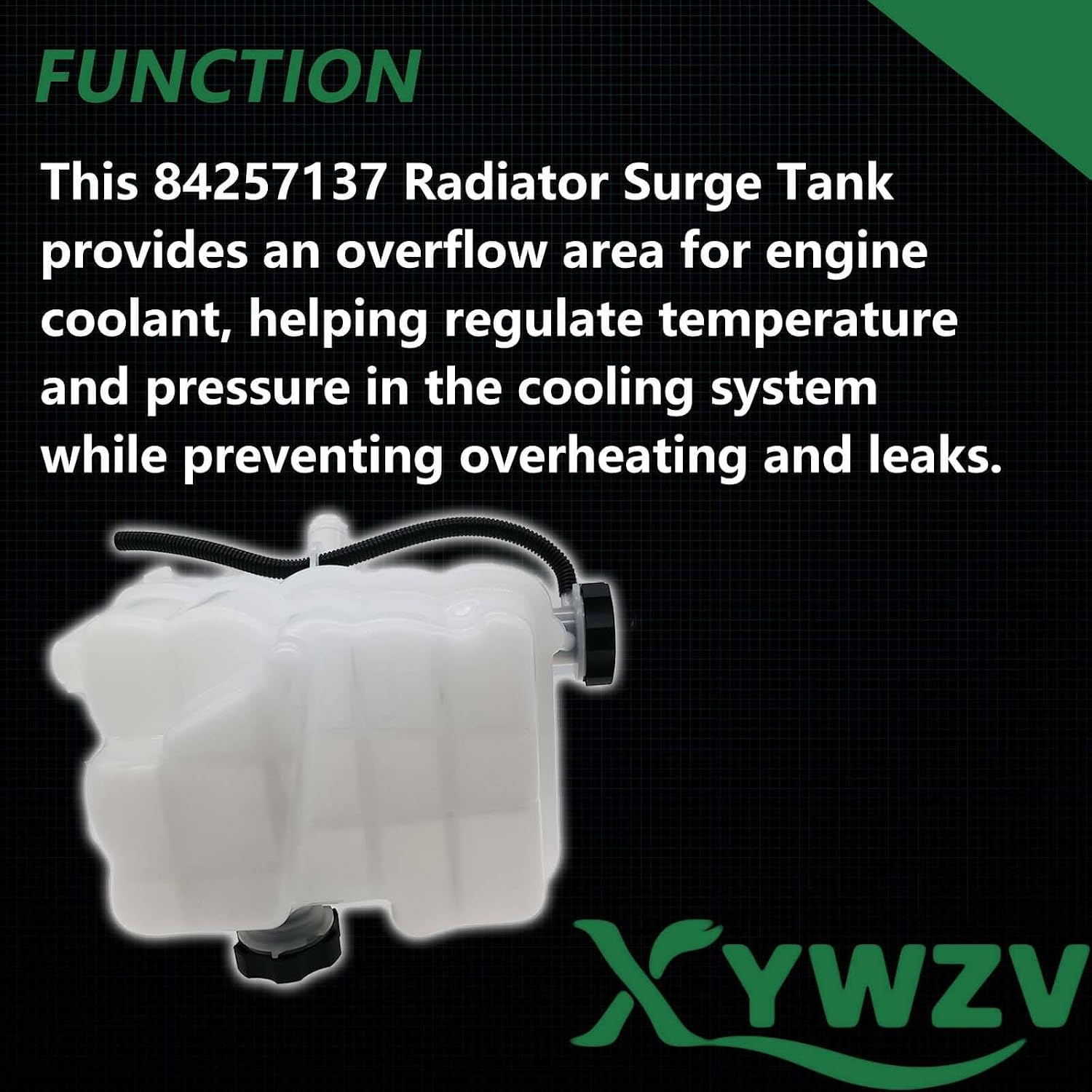 84257137 Engine Coolant Reservoir Tank with Cap, Fit for 2017-2024 Chevrolet Silverado 3500 4500 5500 6500 HD V8 6.6L | 2017-2019 GMC Sierra 2500 3500，Radiator Surge Tank Replace 603-009 84174037