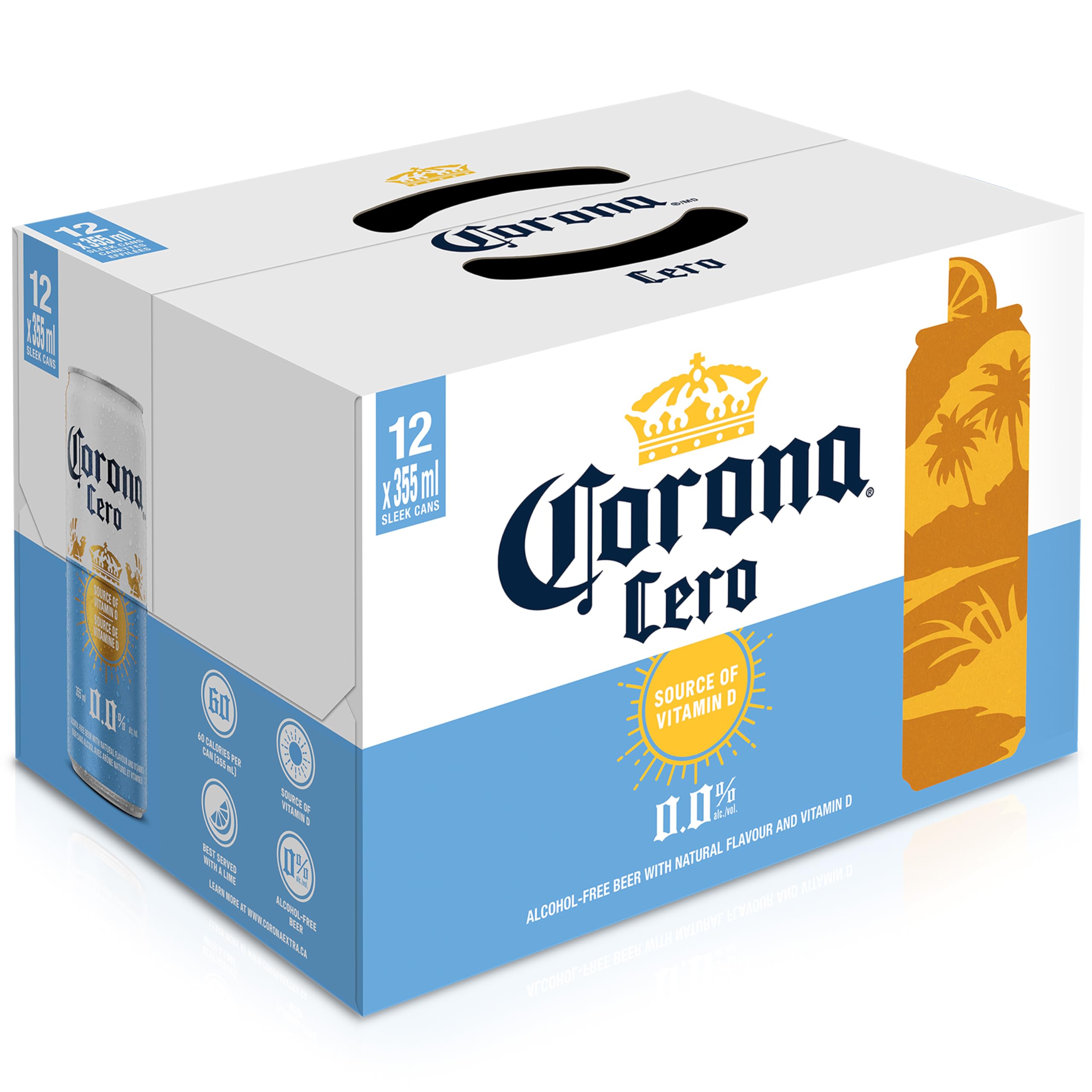 Corona Cero Non-alcoholic Beer Source of Vitamin D, 355 mL Cans