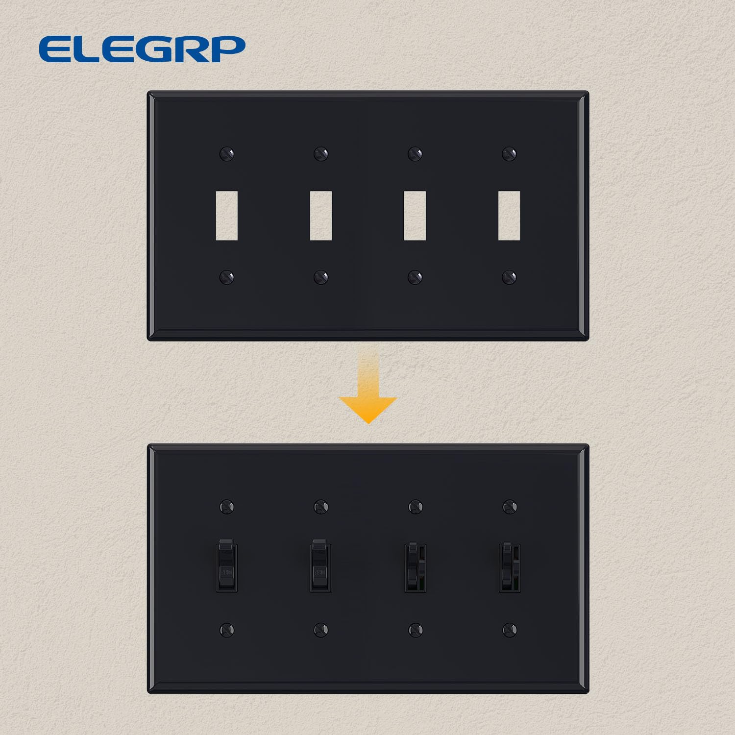 Black Toggle Switch Wall Plates - Durable & Easy Install -6
