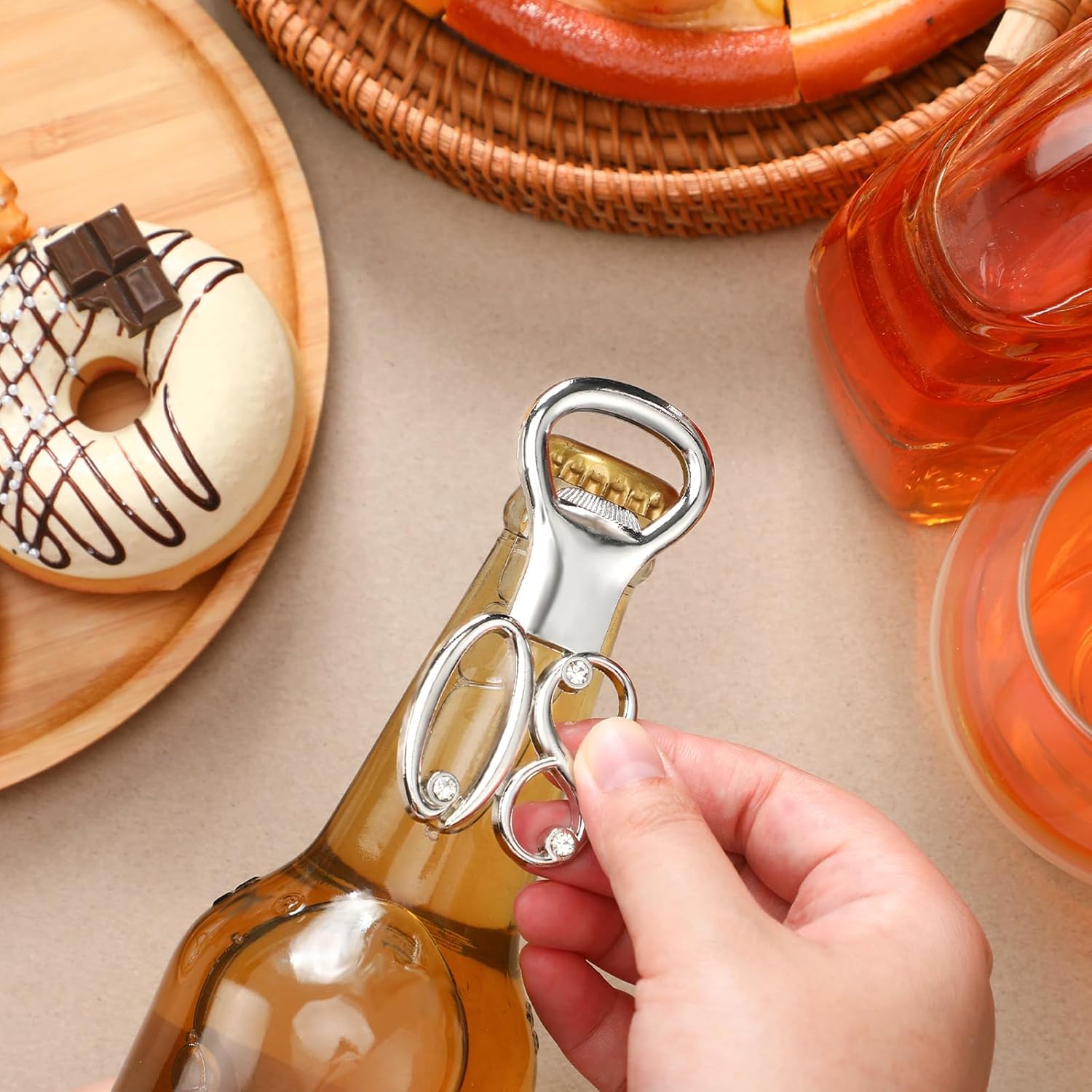 24 Pcs Silver Bottle Opener Set Birthday Party Favors for Guests with for You Tags, Wine Beer Opener Birthday Wedding Party Decorations Anniversaries Souvenirs Keepsake Gift (80th)
