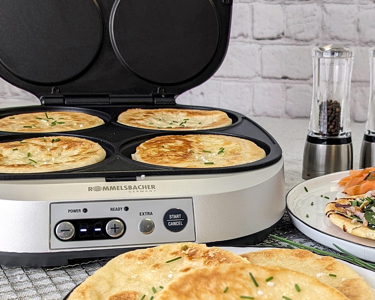 Rommelsbacher PC 1800 Pancake Maker cooking savory flatbreads
