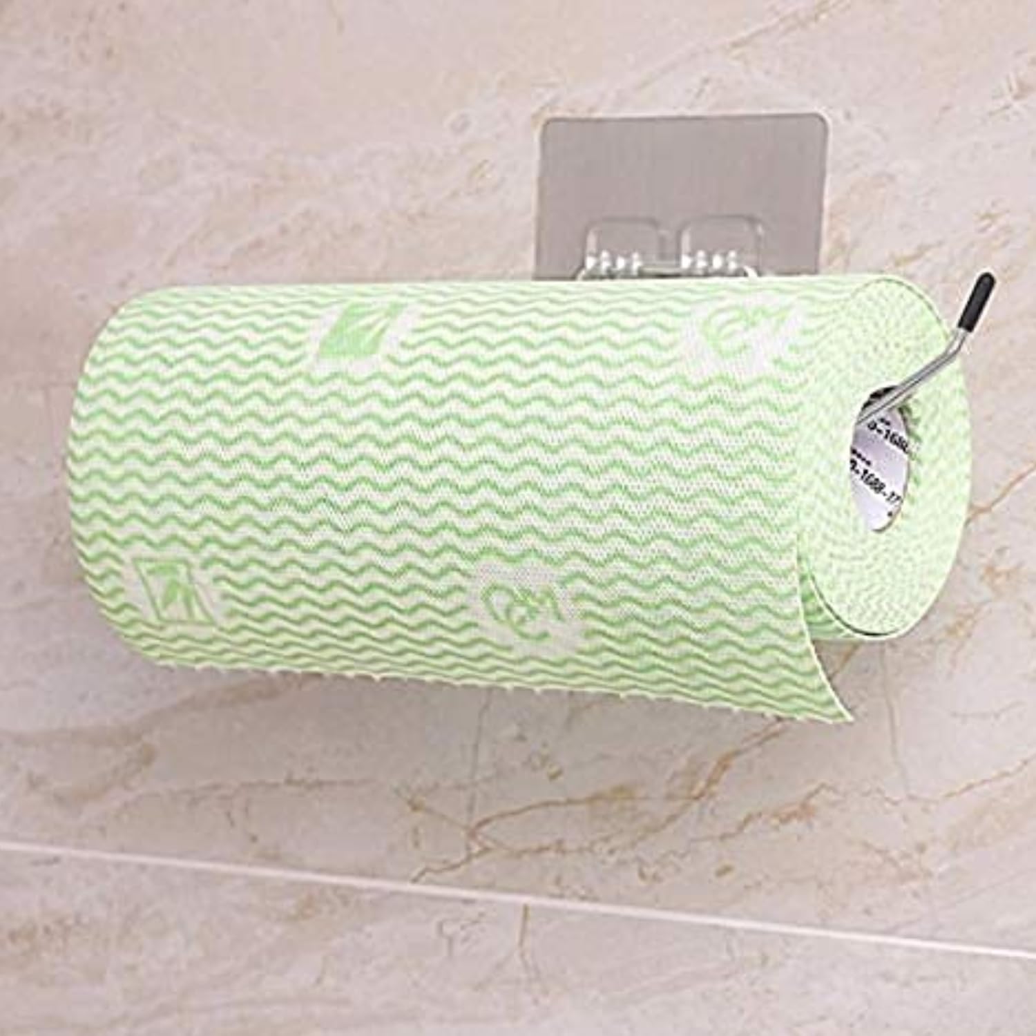 Swadhin Stainless Steel Self Adhesive Napkin Ring Wall Mount Towel Hanging Holder with Magic Adhesive Pad Kitchen Paper Roll Holder Tissue Paper Stand Towel Bar Hanger Rack.