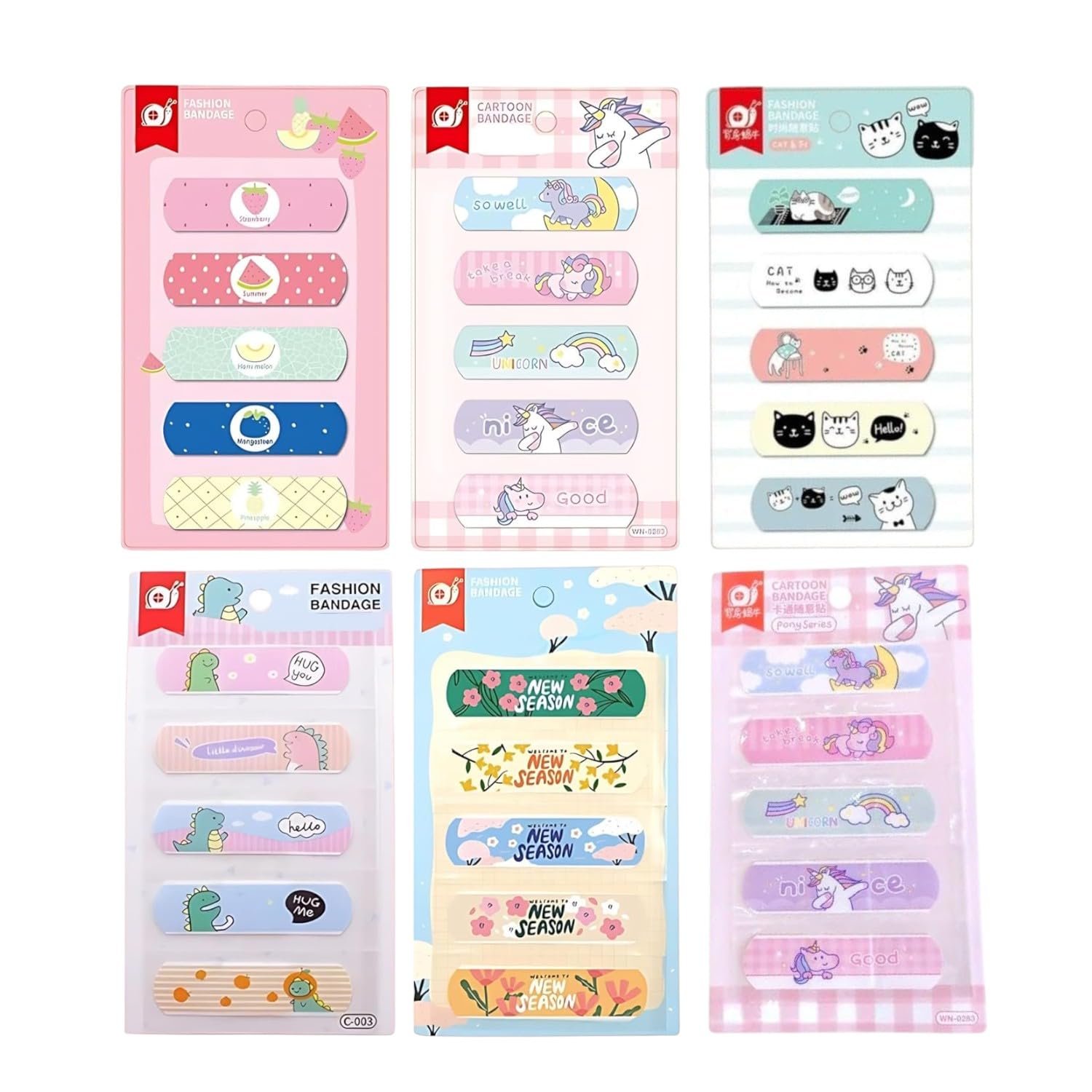Cartoon Bandages for Kids 30Pcs – Waterproof Breathable Adhesive Band Aids with Cute Designs (Fruits, Dinosaurs, Unicorns, Flowers & Animals) – Hypoallergenic, Gentle & Flexible First Aid for Cuts and Scrapes-image-41