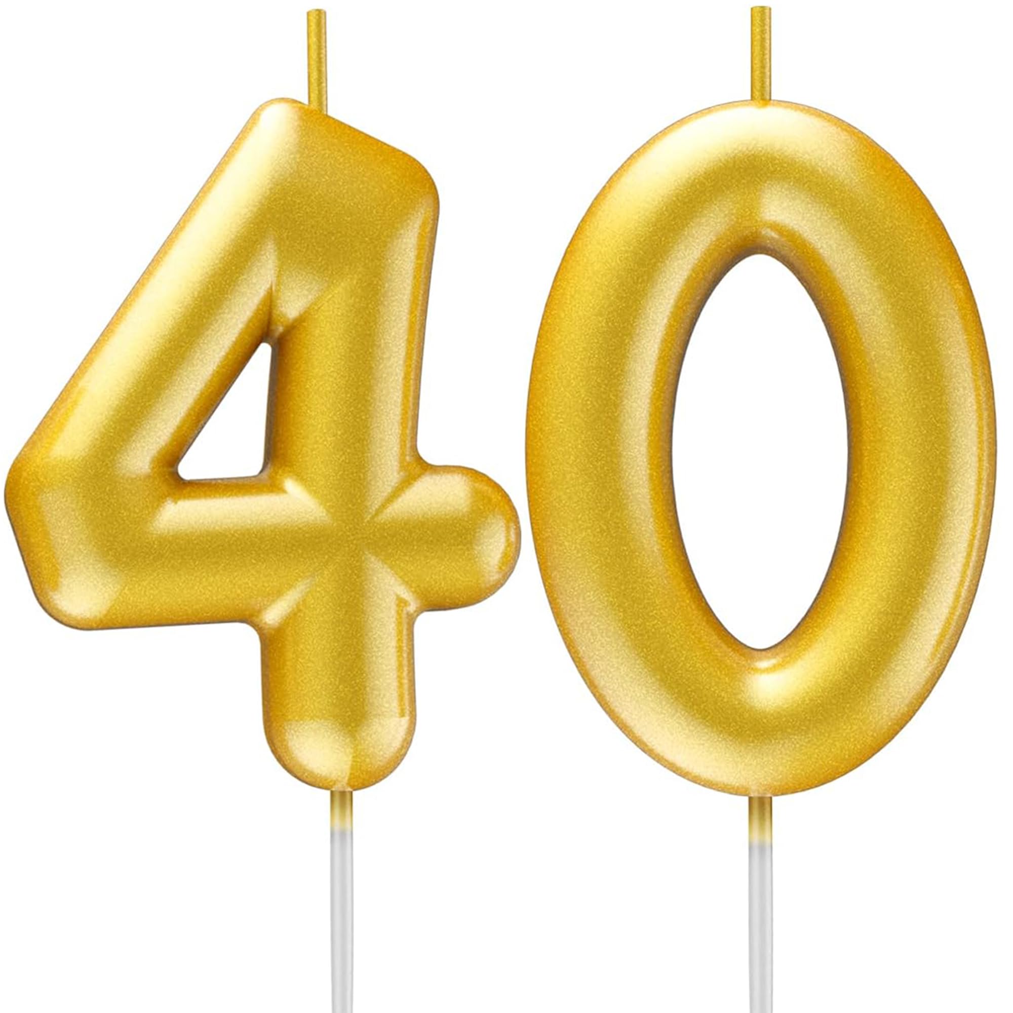 Toyventures Gold 40 40Th Birthday Candle Gold – Number 40 Cake Candle, 3D Candle For 40Th Birthday/Anniversary Cake Decoration