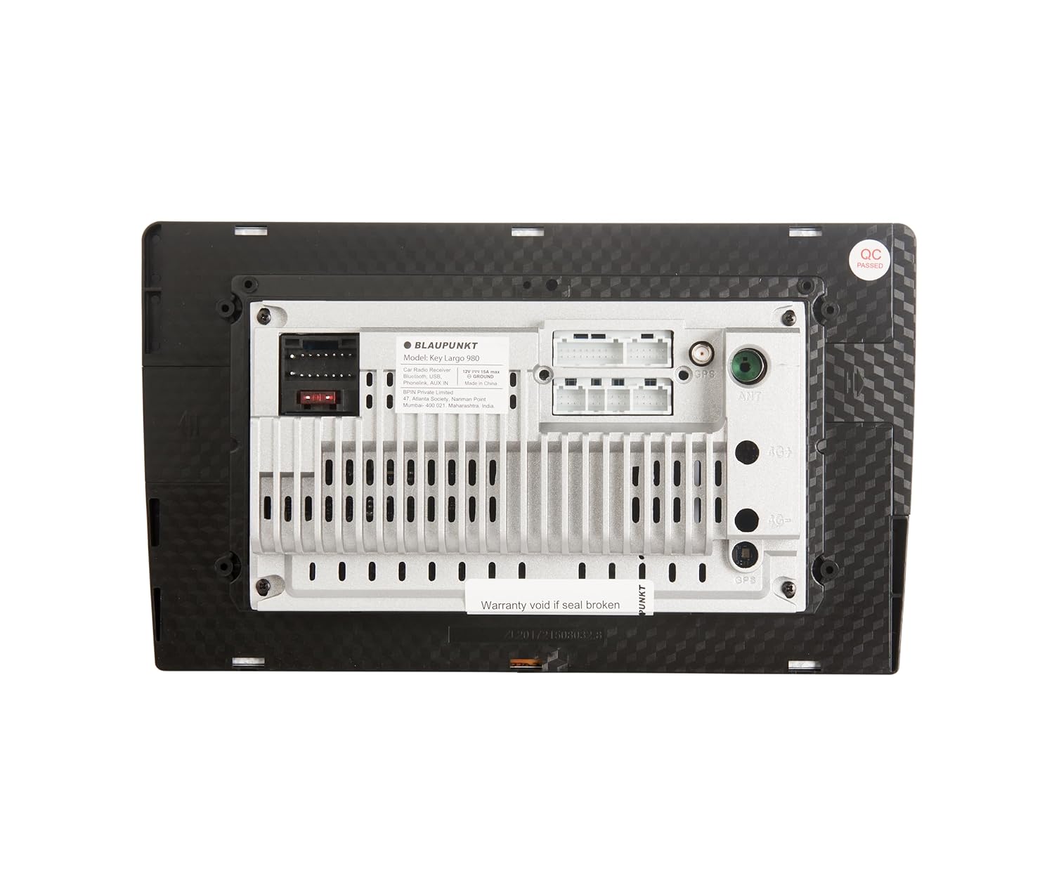 Арткы view of the Blaupunkt Key Largo 980-9 inch car multimedia system with connection ports