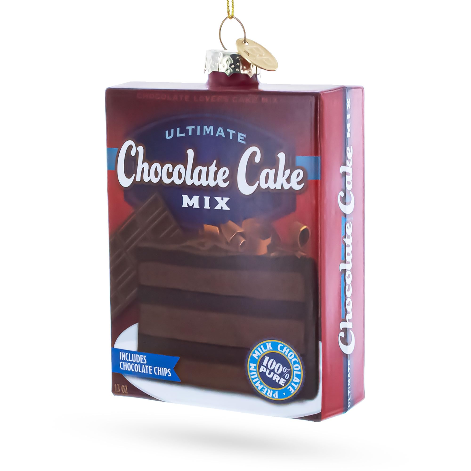 Décoration de Noël en verre soufflé gâteau au chocolat idée cadeau