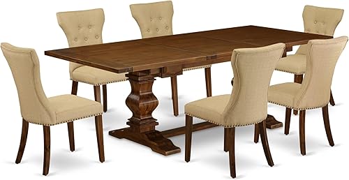 Miniatura 13 de East West Furniture LAGA11-78-03 - Juego de mesa de comedor de 11 piezas, incluye una mesa de comedor rectangular con hojas extraíbles y 10 sillas