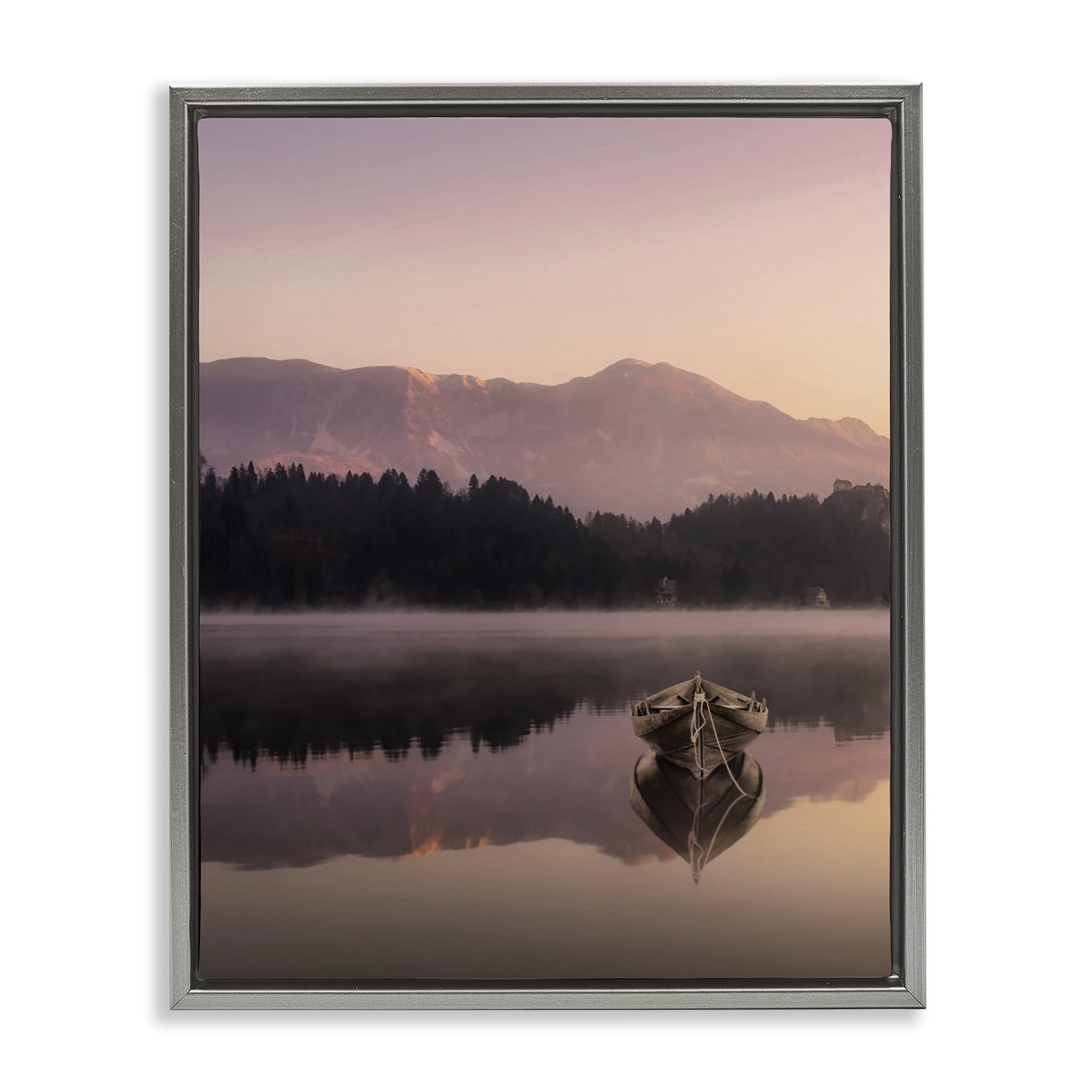 'Tranquil Lake Sunsets'| Floating Frame Canvas Art
