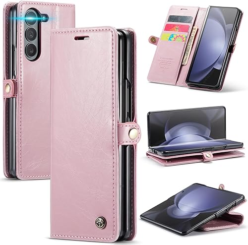 Hongxinyu Funda tipo cartera para Samsung Galaxy Z Fold5 2023, protección magnética, de piel sintética, con tarjetero, ranura para efectivo, bloqueo