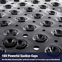 Vista 3 de Black Square Shower Bathtub Mat Non Slip 21x21 Inch, Soft Bath Mat for Inside Shower Tub, Shower Stall Mats for Bathroom Floor, Big Suction Cups