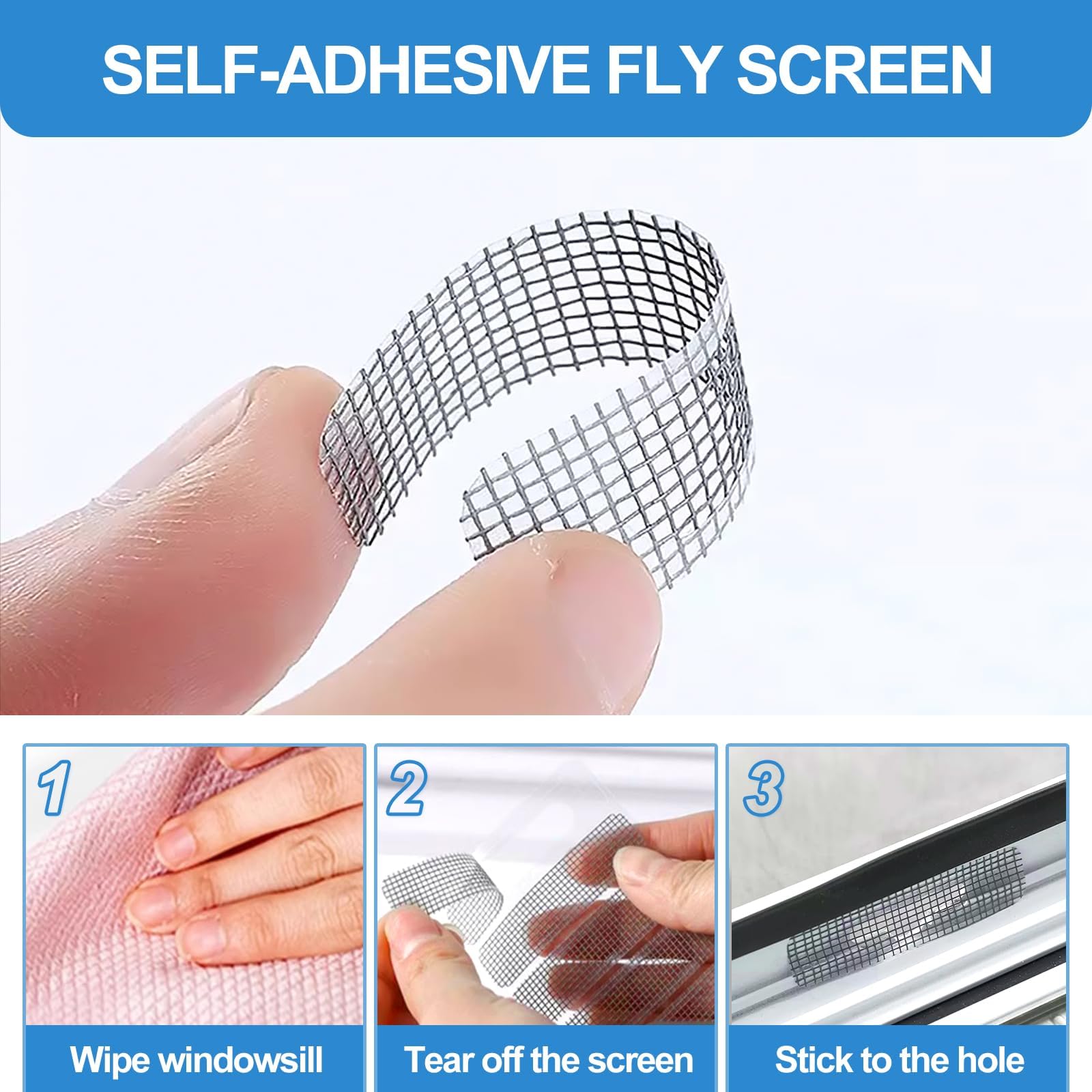 Kit Riparazione Zanzariere 110 Pezzi - Toppe E Nastro Antiperforazione