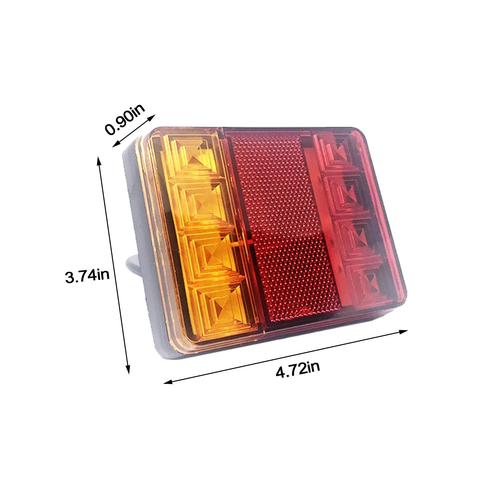 Confezione da 2 luci posteriori per rimorchio 12 V, 8 LED, fanali posteriori universali impermeabili, luci di segnalazione per veicoli agricoli, camion