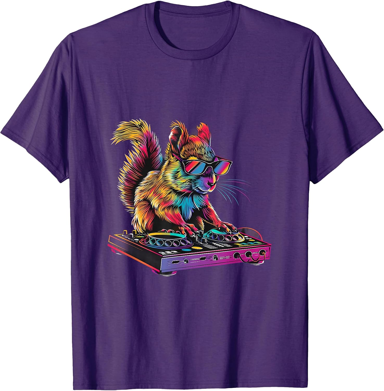 Squirrel DJ Turntable DJ Squirrel Dance Club Music Producer T-Shirt, Men, Black, Small