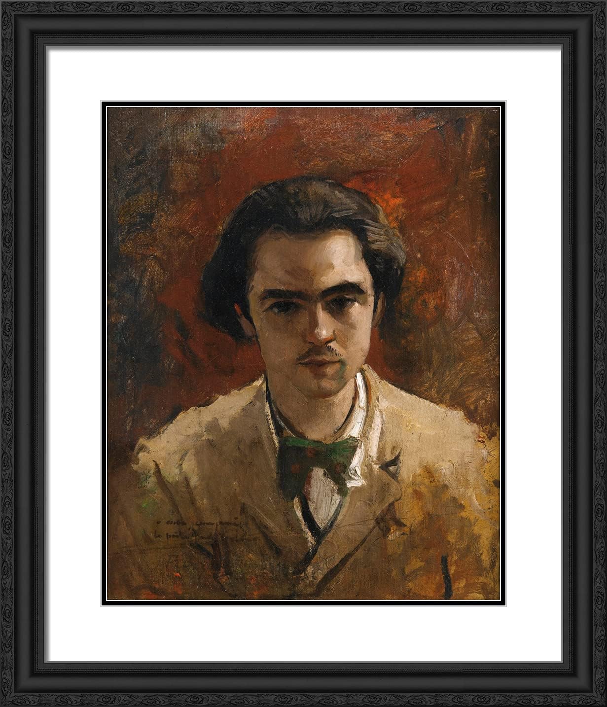 ArtDirect Bazille, Frederic 20x23 Gold Ornate Framed Art Print with Double Matting Titled: Paul Verlaine